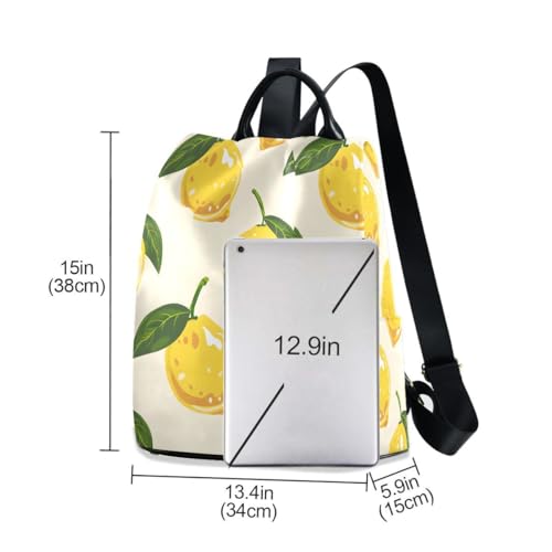 Image of ALAZA Yellow Lemon Trips Hiking Camping Rucksack Pack for Women