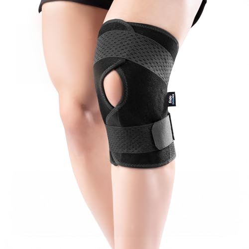 Image of Frido Orthotics Knee Support Wrap | Adjustable Knee Brace with Open Patella & Compression | Pain Relief for Arthritis, Meniscus Tear, Injury | Gym, Sports, Running, Walking, Size-XXXL, 1 Unit