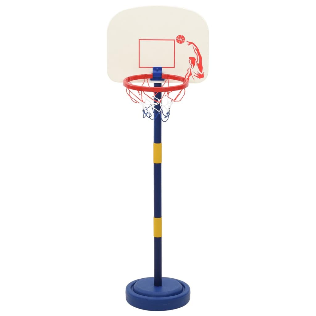Canestro da basket per bambini con supporto, regolabile in altezza da 90 a 121 cm, con palla e pompa, giocattolo da giardino per interni ed esterni, per ragazzi e ragazze