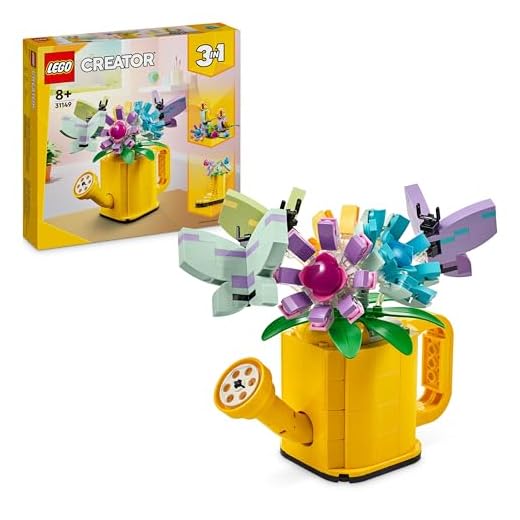 LEGO Creator 3in1 Flowers in Watering Can Toy to Welly Boot to 2 Birds on a Perch, Animals Set for Girls, Boys & Kids, with 3 Butterfly Toys, Makes a Great Desk Accessory, Nature Gift 31149