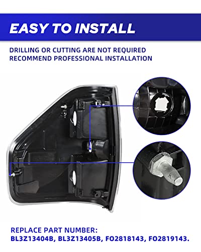 Autoone F150 Tail Light Assembly Rear Lamps Replacement For 2009 2010 2011 2012 2013 2014 Ford F-150, Driver & Passenger Side #TOP3