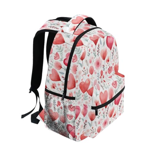Sac à dos cœur avec fleur rose de taille S multicolore léger