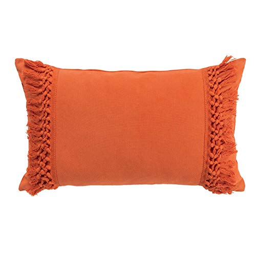 coussin dehoussable franges 30 x 50 cm coton salma orange Cover