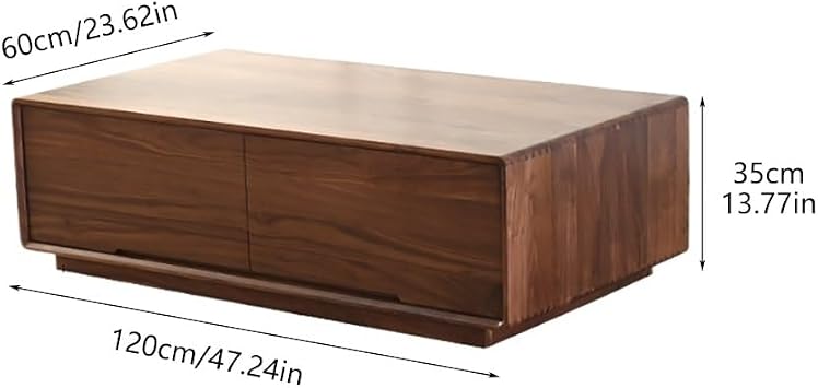Coffeetable Black Walnut Simple Center Table with Drawers Rectangular Living Room Coffee Coffee Tables for Living Room