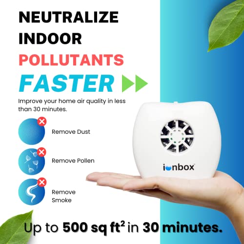 Ionpacific Ionbox - Highest Ouput Negative Ion Generator & Portable Air Ionizer For Bedroom, Kitchen, Office, Reduces Odor, Smoke, Dust, Dander, Mini Air Cleaner #TOP2