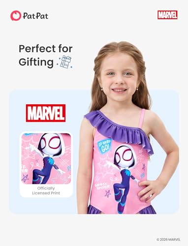 Image of Disney Stitch Frozen Marvel Minnie Mouse Girls Swimsuits Ruffle One Piece Bathing Suits UPF 50 Swimwear Quick Dry Size 2-13Y