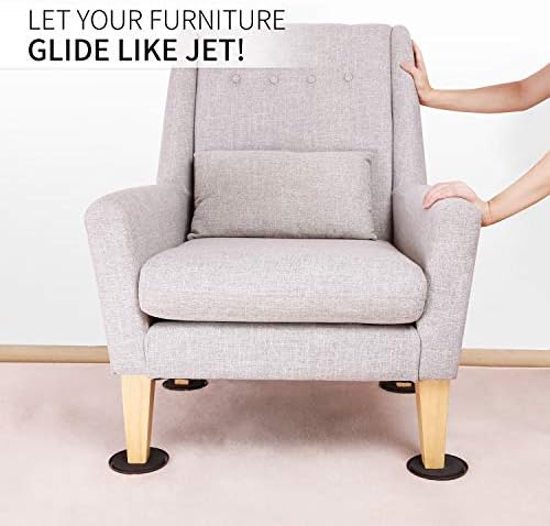 Ezprotekt Reusable Furniture Sliders and Gliders 3.5 Inch for Carpet Surfaces  Moving Heavy Furniture Quickly and Easily with Furniture Sliders 89mm Round 16 Pieces Brown