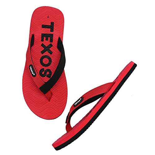 Image of Birde Texos Premium Range of Slippers and Flip Flops for Men - (Navy & Red UK6)