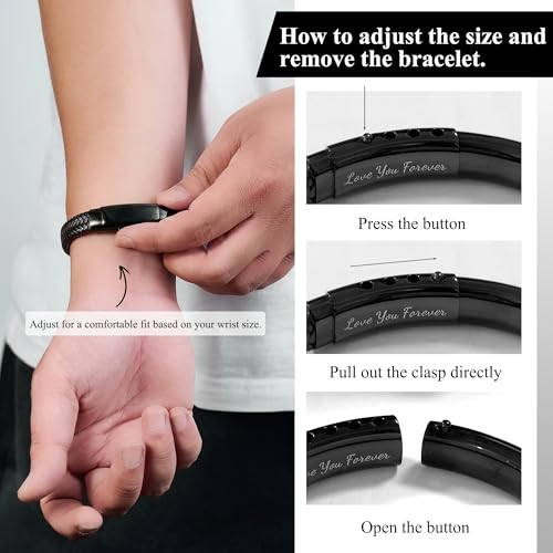Pulsera de cuero trenzado para hombre RANKEEF miniatura 5