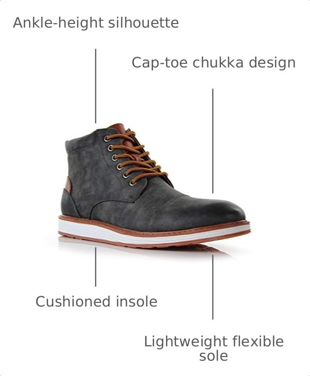 Image of Ferro Aldo Men's Chukka Sneaker Boot | Casual Cap Toe Ankle Boot Hybrid with Lightweight Sole |