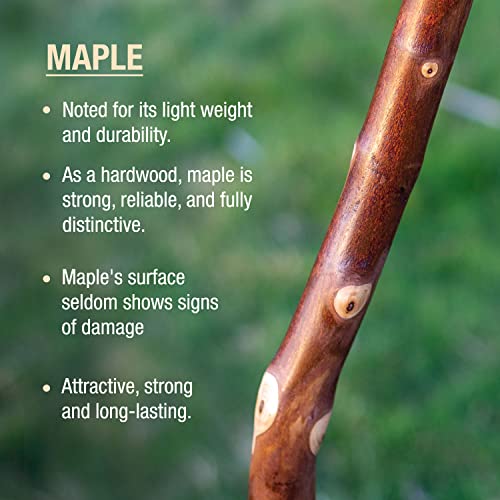 image for Brazos Rustic Wood Walking Stick, Maple, Traditional Style Handle, for