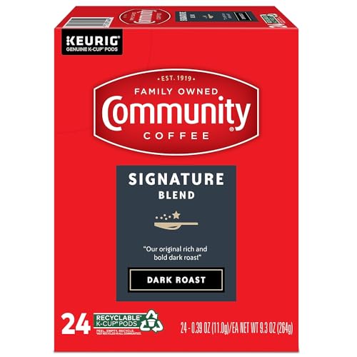 image for Community Coffee Signature Blend 24 Count Coffee Pods, Dark Roast, Com