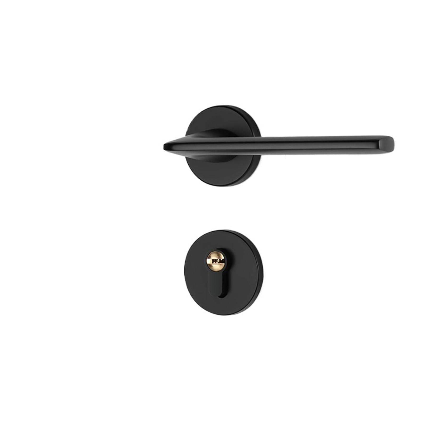NYRXRYTCA Black Silent Interior Door Handle Bedroom Door Lock Interior Door Lock Silent Handle Lock Split Magnetic Wooden Door Lock(D door lock)