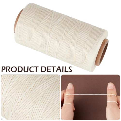 Hilo de lino encerado de cuero 284 yardas 0.8mm beige miniatura 6