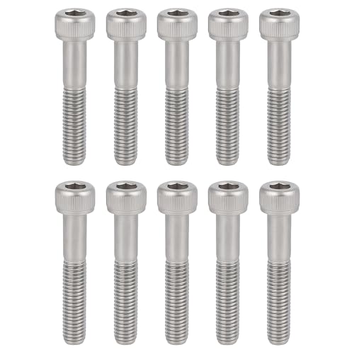 Image of 10 Pcs M10 Socket Head Cap Screws A2-70 Stainless Steel Drive Fully Thread Hex Socket Tapping Screw Bolts(M10x60)