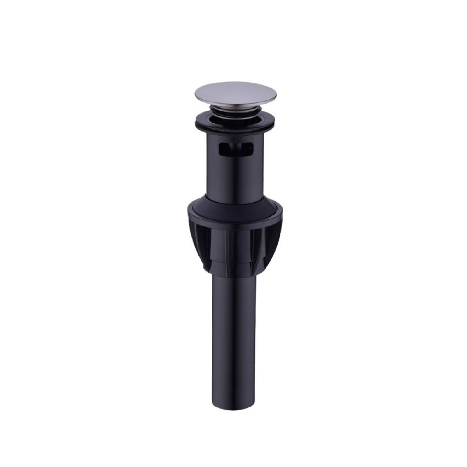 Pop Up Clack, Pop Up Sink Plug Replacement Basin Drain With Overflow Hole Strainer Multicolor Push Down(Brushed Nickel)