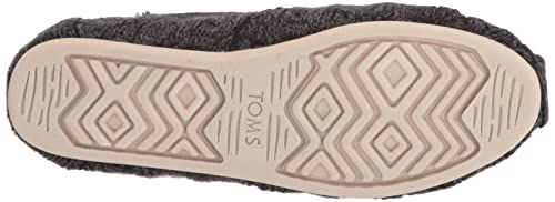 Image of TOMS Womens Alpargata Recycled Cotton Canvas inch Loafer Flat, Black Knit, 6 US