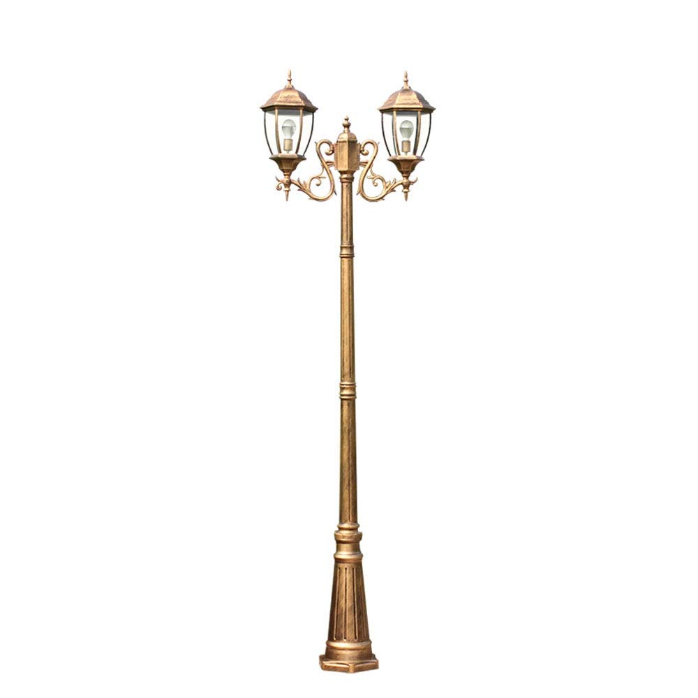 QUSYZD Lamp Post Lights Outdoor, Outdoor Lamp 2.3M High Pole Landscape Street Light Ip54 Waterproof Outdoor Lawn Floor Lamp European Retro Die-Cast Aluminum Patio Park Communit,