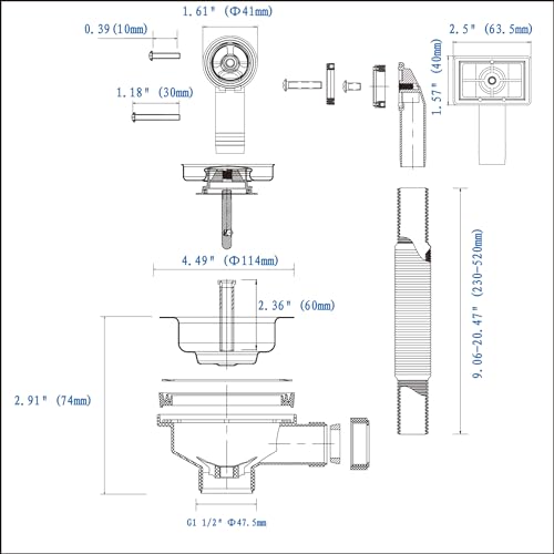 Colador de acero inoxidable para desagüe de cocina miniatura 4