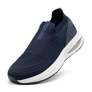 Herren Laufschuhe mit Luftkissen Atmungsaktiv Sportschuhe Slip On Turnschuhe rutschfeste Leichtgewicht Walking Jogging Schuhe