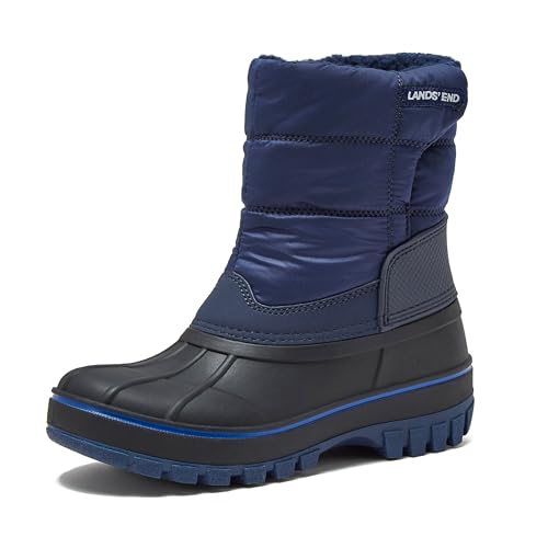 Lands' End Waterproof Kids Snow Boots - Insulated Warm Fleece Lined Winter Boots for Toddlers, Girls & Boys - Evening Cobalt Blue, 6 Toddler
