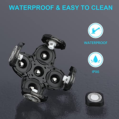 Telfun Shaver Replacement Blades, 5 Heads Beard Cutter Replacement Blade Easy Install Electric Razor Shaver Head For Bald And Face #TOP3