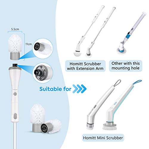 Homitt Toilet Brush Heads for Electric Spin Scrubber, 2pcs Power Spin Scrubber Replacement Toilet Brush Heads for Cleaning Bathroom, Sturdy PP Bristles Apply to Electric Cordless Scrubber