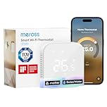 Meross Termostato WiFi, Termostato Caldaia Smart Cronotermostato da Parete Intelligente, Matter Termostato Ambiente Riscaldamento e Raffreddamento per Siri, Alexa e Google, Home Assistant