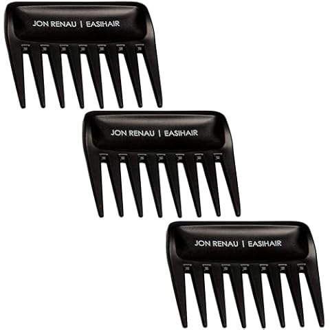Jon Renau Wide Tooth Comb - Detangling Comb For Synthetic, HD Fiber & Human Hair (3-Pack) Cover