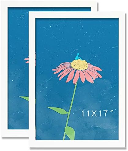 KAOIKO 11x17 Frame White 2 Pack Solid Wood 17x11 Picture Poster Photo frames…