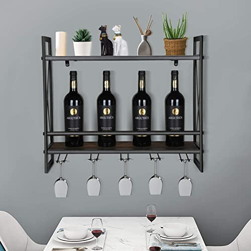 FAFZ Bastidores De Vino, Estantería De Madera, Sostenedor De Taza Al Revés, Estante De Almacenamiento De Decoración Colgante, para Restaurante, Sala De Estar Cover