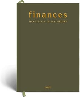 Papier Shine Finance Planner - Olive Hardback | Track Expenses, Savings, Outgoings | Undated | Includes Money Tracker, Daily & Monthly Calendar, & Monthly Budget Section | Budgeting Gift For Students