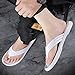 Mens Beach Sandals Men Shoes Fashion Beach Flip Flops Flat Toe Sandwich Open Toe Summer Beach Leather Thong Sandals (White, 9)