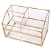 ACAMPTAR Nordisch Metall Glas Kosmetische Aufbewahrungs Box Schublade Organizer Desktop Staubdicht Watte St?Bchen Tissue Box Schmink Tisch Regal Dekor