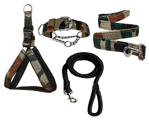Hachiko Dog Padded Body Belt Harness+Choke Collar+Leash+Rope for All Medium Breed Dogs(Combo of 4) (B09JP7K8X6) Amazon Price History, Amazon Price Tracker