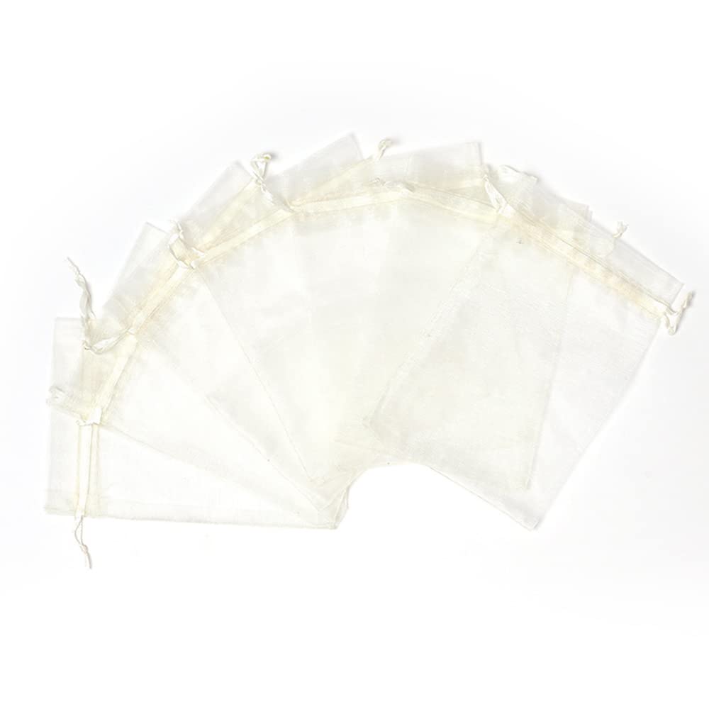 50 Sacchetti Regalo In Organza Arancione Con Coulisse - 20x30 Cm Per Bomboniere E Feste - 2