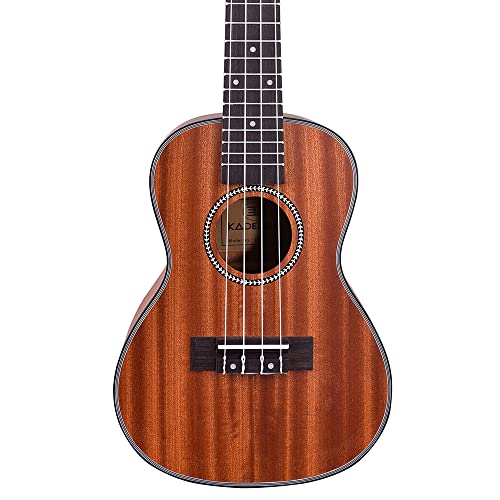 Image of Kadence Ukulele Concert Size 24 inch Sapele Wood Ukelele, Standard Shape Uke with binding and bag, fluorocarbon strings Brown colour ukuleles (Standard Shape)