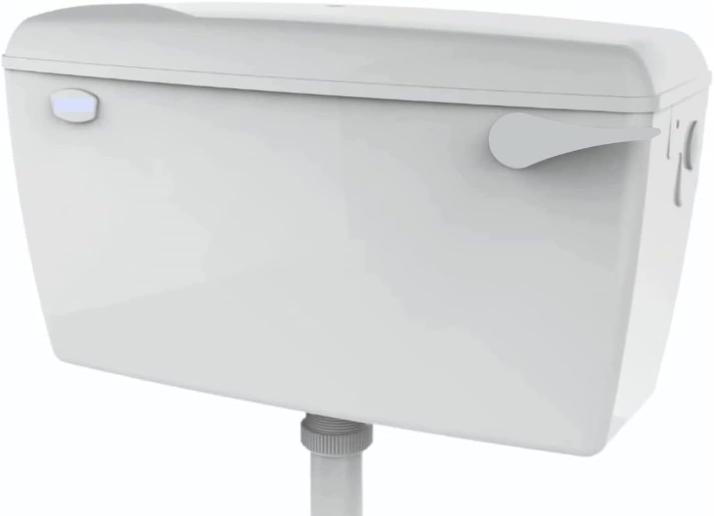 Taps2traps White Taps2traps® Exposed Wall Mounted Lever Toilet Low Level Flushing Cistern Tank - Side Entry