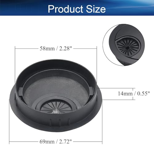 Image of Aluminum Alloy Desk Grommet - Round Metal Cable Wire Hole Cover with Flip Dust-Proof Lid for Office Desk, Computer Table, TV Cabinet & Furniture - Cord Organizer (60mm Round, Black)