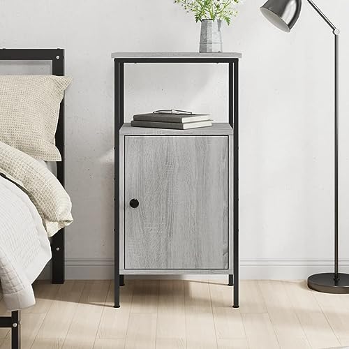 Table d'appoint design industriel grise pour optimiser le rangement du salon - 3