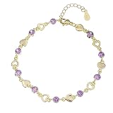 14K White Gold Plated Link Bracelet for Women Heart Star Round Beaded Charms Dainty Chain Simple Jewelry Gifts