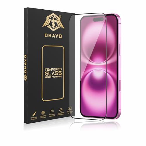 Image of OHAYO Military Strength Tempered Glass Screen Protector Compatible with iPhone 15 Plus / 16 Plus | 9H+ Hardness, Strong Protection, Full Screen Edge-to-Edge Cover, Scratch Resistant, Bubble-Free Install, Ultra HD Clarity