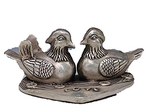 Canard Mandarin en Argent du Tibet H3TF5J pour salon zen et feng shui