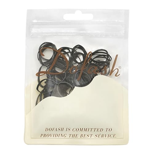 Dofash 2*50MM No Damage Small Elastic Hair Ties Rubber Bands for Women's Hair - 200pcs (Black), BlackB