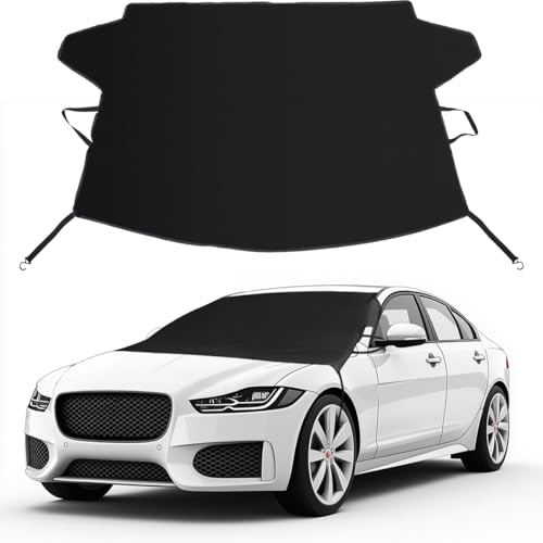 Image of GENANY Car Windshield Cover for Ice and Snow, Frost Protection for Car Windshield, Waterproof Snow Cover for Car, SUV, Truck, Anti Snow Windshield Cover, Christmas Car Gifts