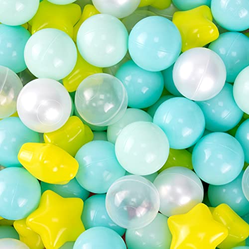 Image of Auksay 100pcs Ball Pit Balls for Babies & Toddlers, 2.2" Crush Proof Plastic, Phthalate & BPA Free for Kids Play Tent, Bath Pool-Green