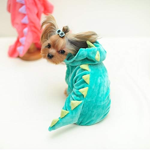 Delifur Dinosaur Dog Halloween Costume Pet Dino Hoodie for Small Dogs Cats (XS, Green) - image 4