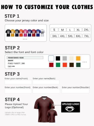 Image of Custom Replica Football Jersey with Name Number Logo