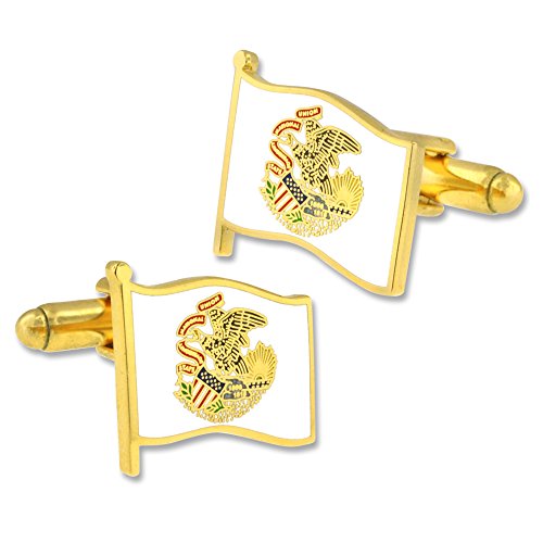 PinMart State of Illinois Flag Cufflink Set