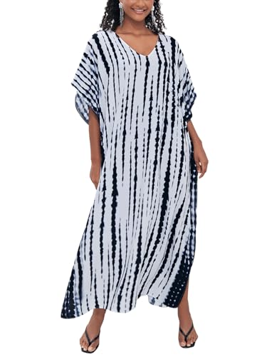 Image of Kaftan Dresses for Women Plus Size Bathing Suit Cover up Caftan Maxi Beach Dresses